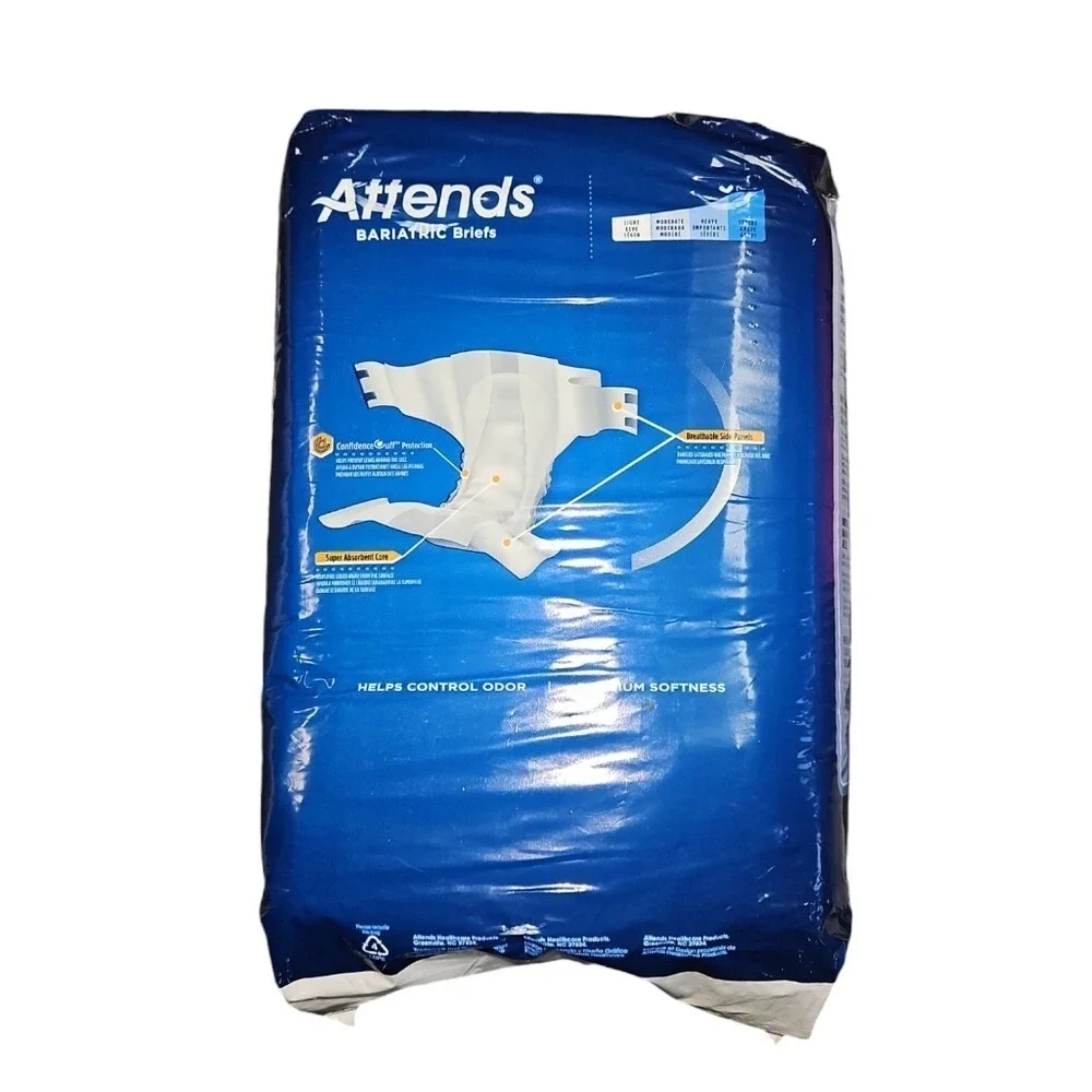 Attends Bariatric Briefs XX-Large Pack of 12 Unisex NEW‎
